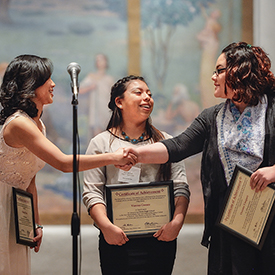 Award Winners Michelle Zhou, Verona Gomez, and Oceana Vasquez